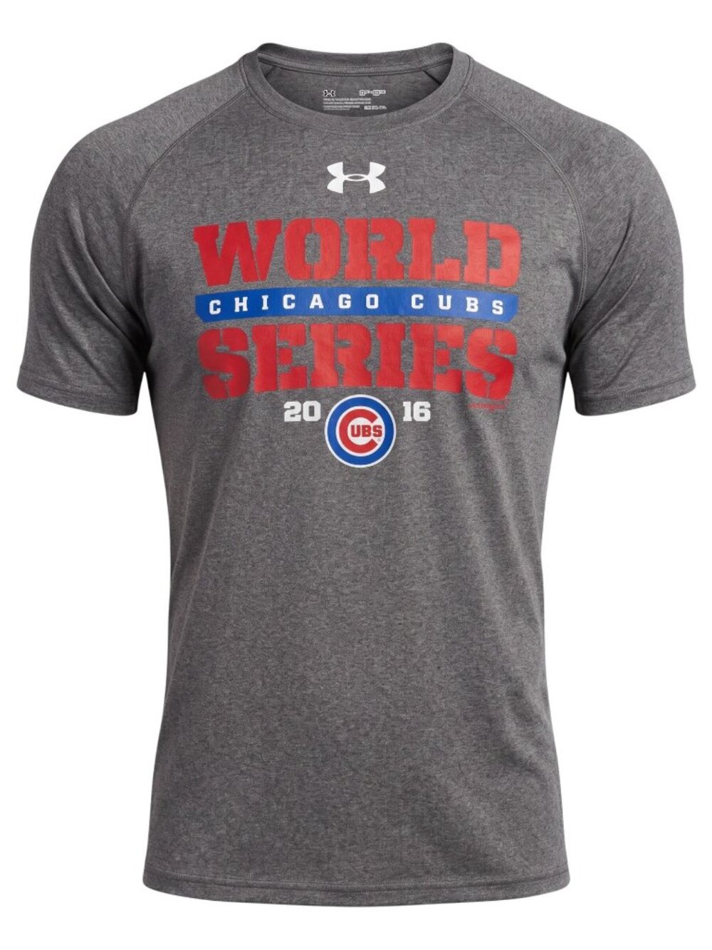 Under Armour Men's Gray Chicago Cubs 2016 World Series Short Sleeve T-Shirt 2XL